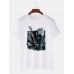 Mens Guitar Anime Figure Graphic Short Sleeve Cotton Leisure T  Shirts