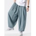 Men Retro Casual Wide Leg Cotton Linen Loose Yoga Pants