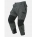 Men Outdoor Hit Patchwork Multi Pocket Buttons Velcros Details Ajustable Cuff Cargo Pants