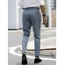 Men Striped Print Ruched Slimming Ankle Length Business Formal Pants