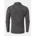 Mens Open Front Solid Color Knitted Long Sleeve Sweater Cardigans With Pocket