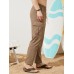 Men Pinstriped Utility Flat Pocket Ankle Length Drawstring Long Pants