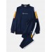 Mens Preppy Sports Splicing Letter EmBroidery Navy Suits