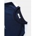 Mens Preppy Sports Splicing Letter EmBroidery Navy Suits