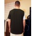 Mens Letter Print Color Block Patchwork Short Sleeve T  Shirts