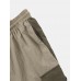 Men Colorblock Multi Pocket Drawstring Ankle Length Cargo Pants